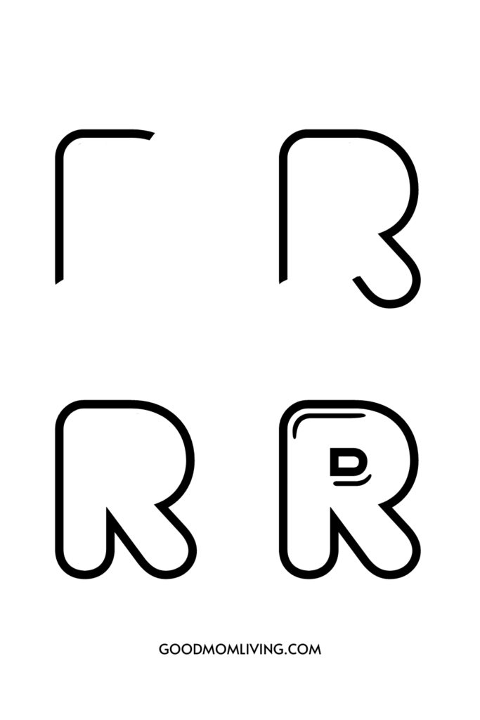 Bubble letter r free printables and how to draw