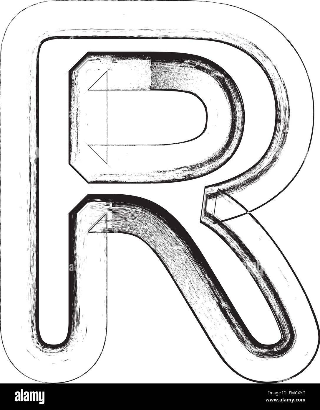 Letter r uppercase stock vector images