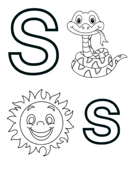 Letter s alphabet coloring page worksheet by knox worksheets tpt