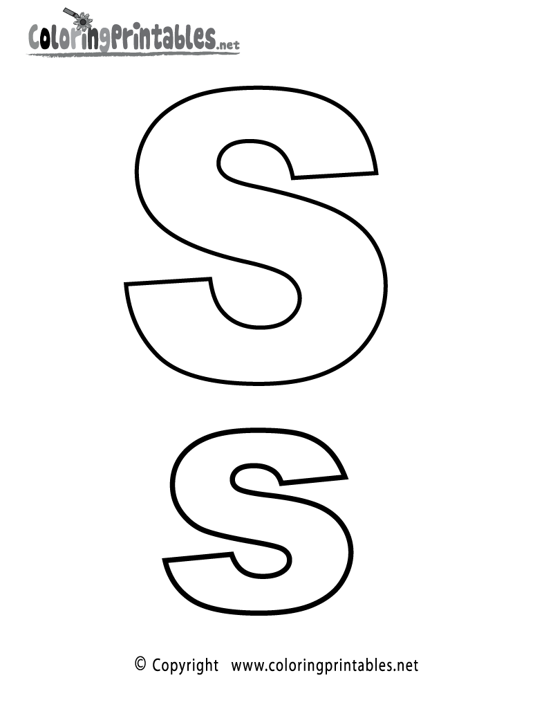 Alphabet letter s coloring page