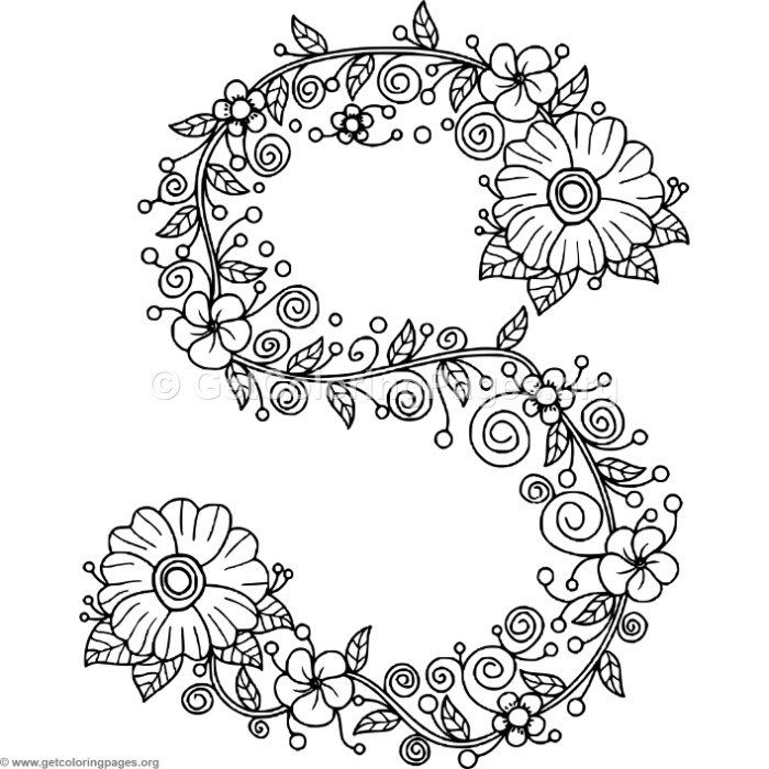 Download this free floral alphabet letter s coloring pages coloring coloringbook coloringpageâ flower coloring pages coloring letters alphabet coloring pages