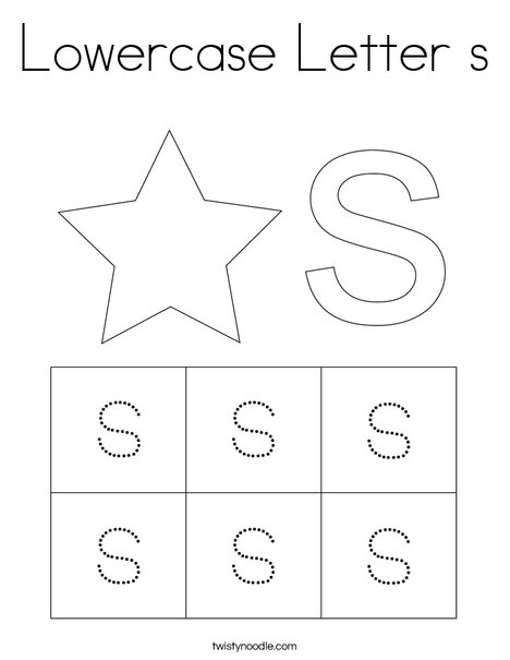 Lowercase letter s coloring page