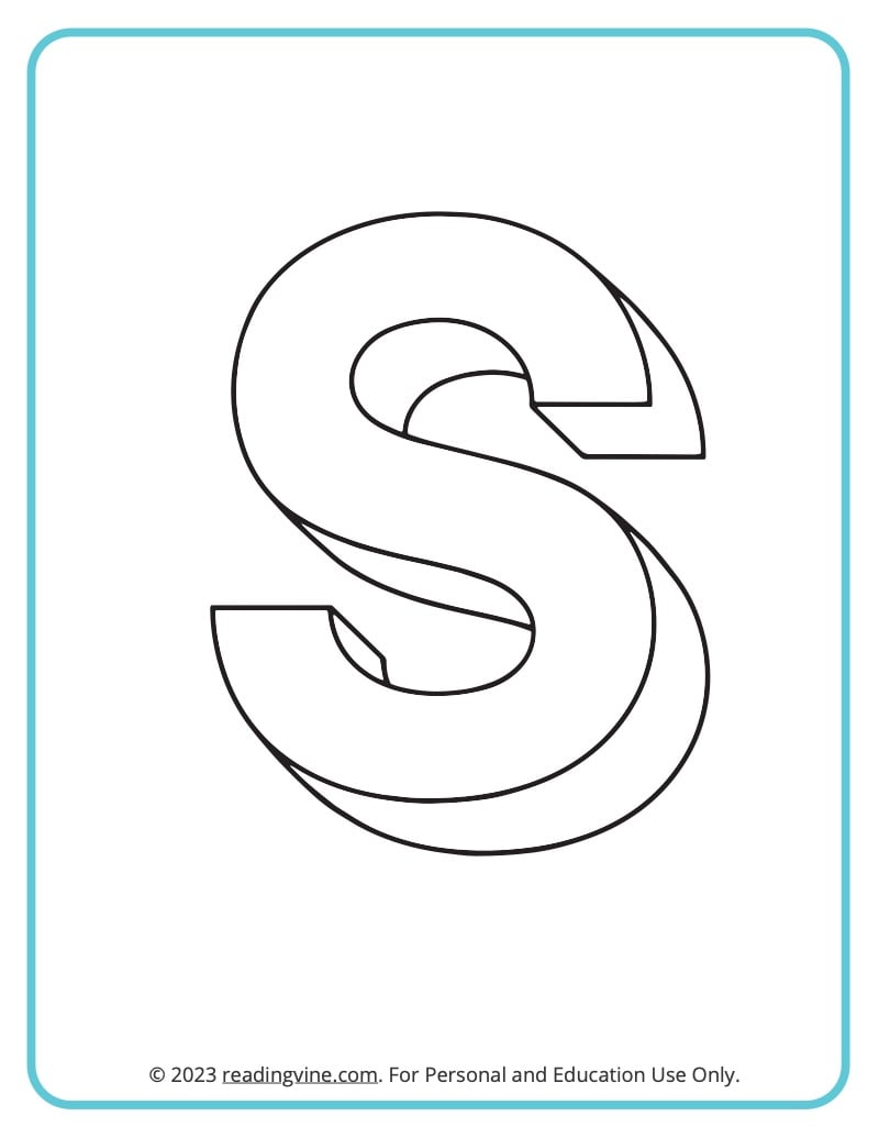 Letter s coloring pages