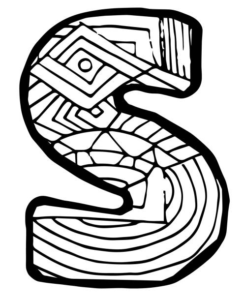Letter s coloring page stock illustration