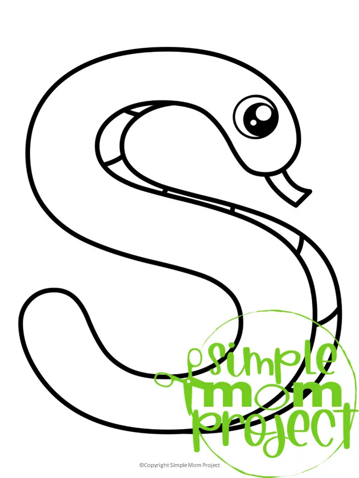 Free printable letter s coloring page â simple mom project