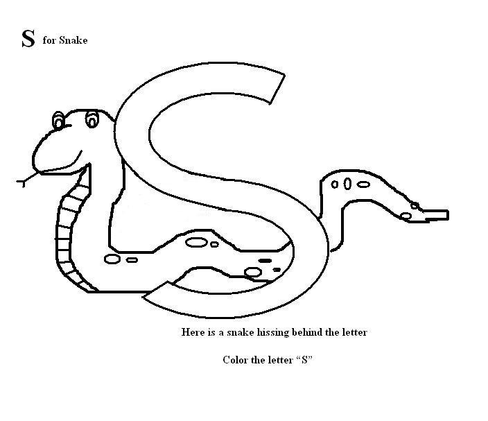 Letter s coloring printable page for kids