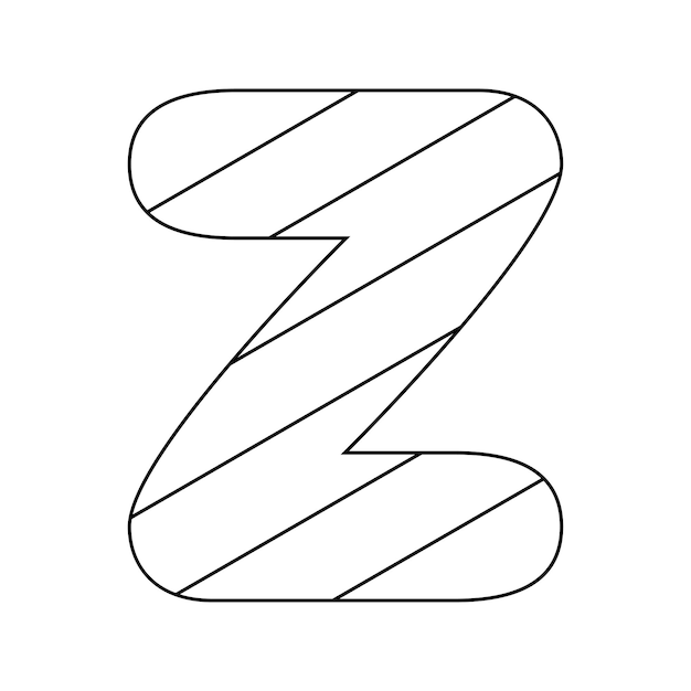 Premium vector coloring page with letter z for kids