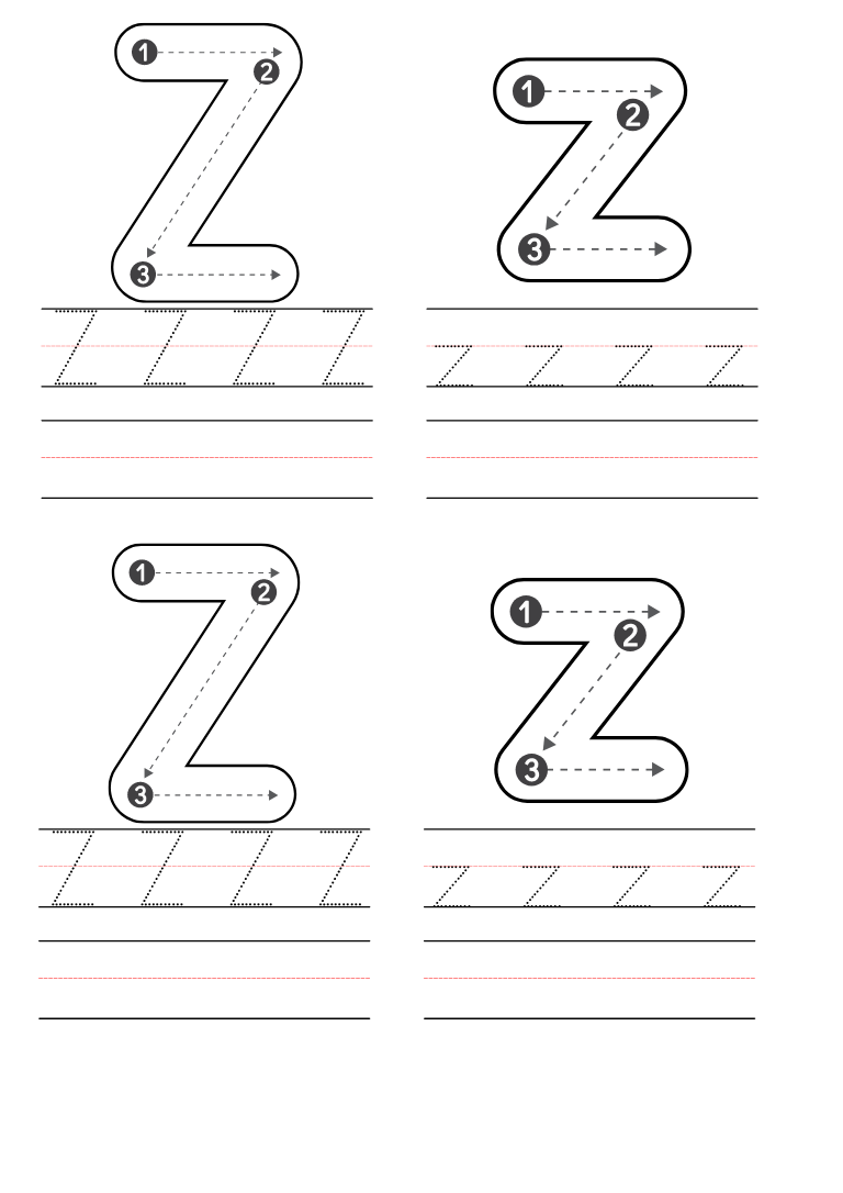 Free letter z coloring pages printable pdf