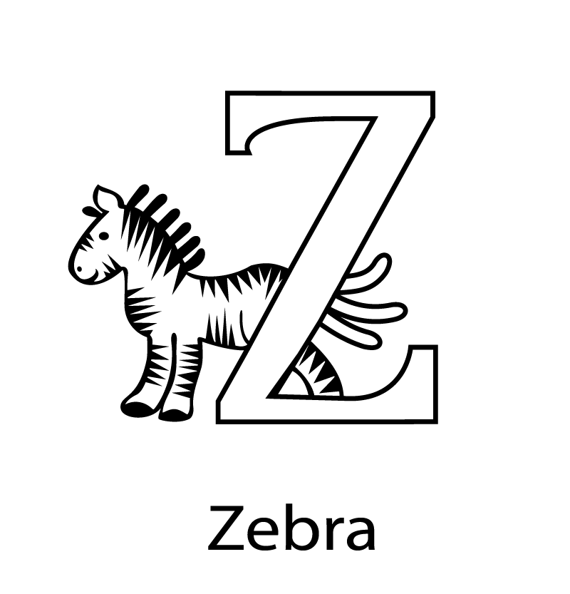 Letter z coloring pages printable for free download