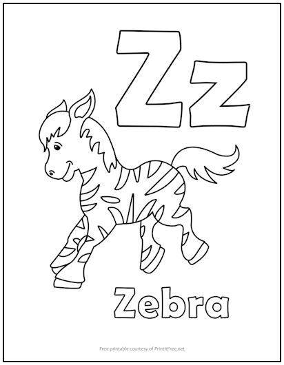 Alphabet letter âzâ coloring page print it free