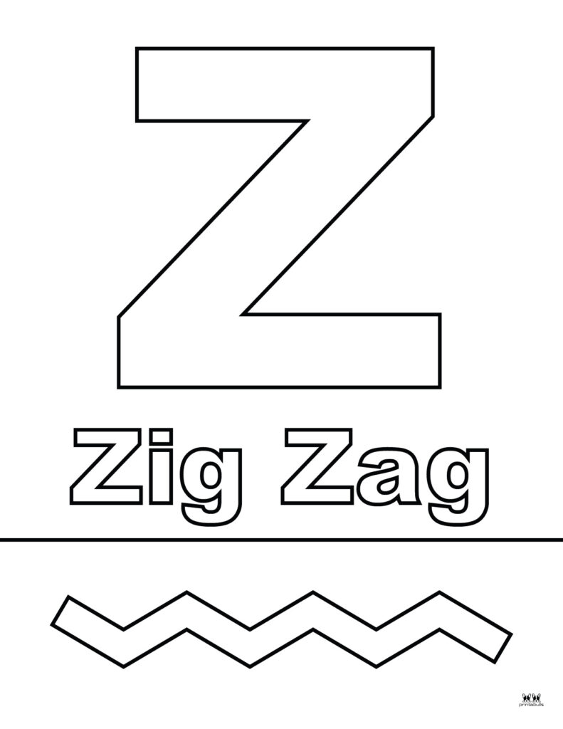 Letter z coloring pages