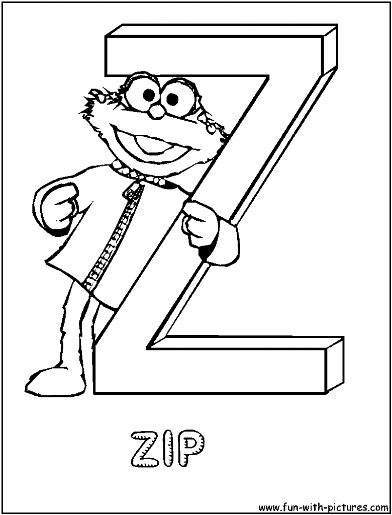 Letter z coloring page for kids