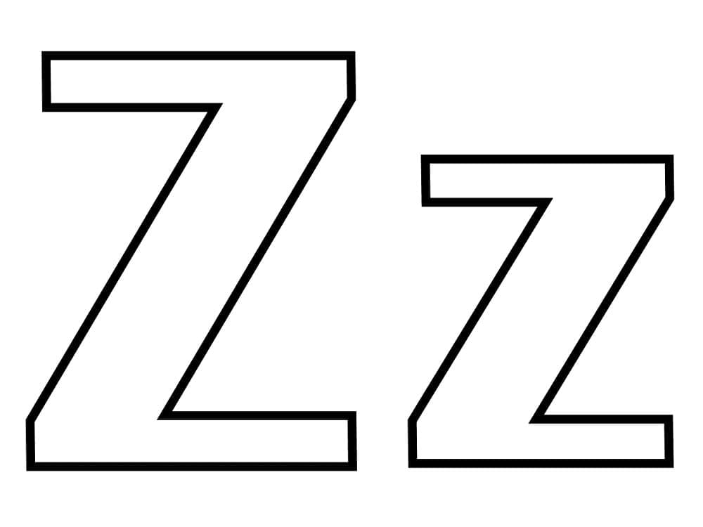 Alphabet letter z coloring page