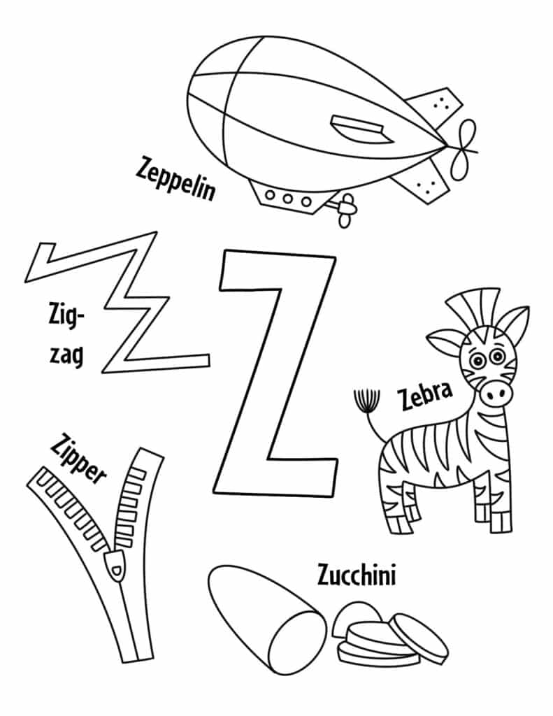 Free letter z worksheets for preschool â the hollydog blog