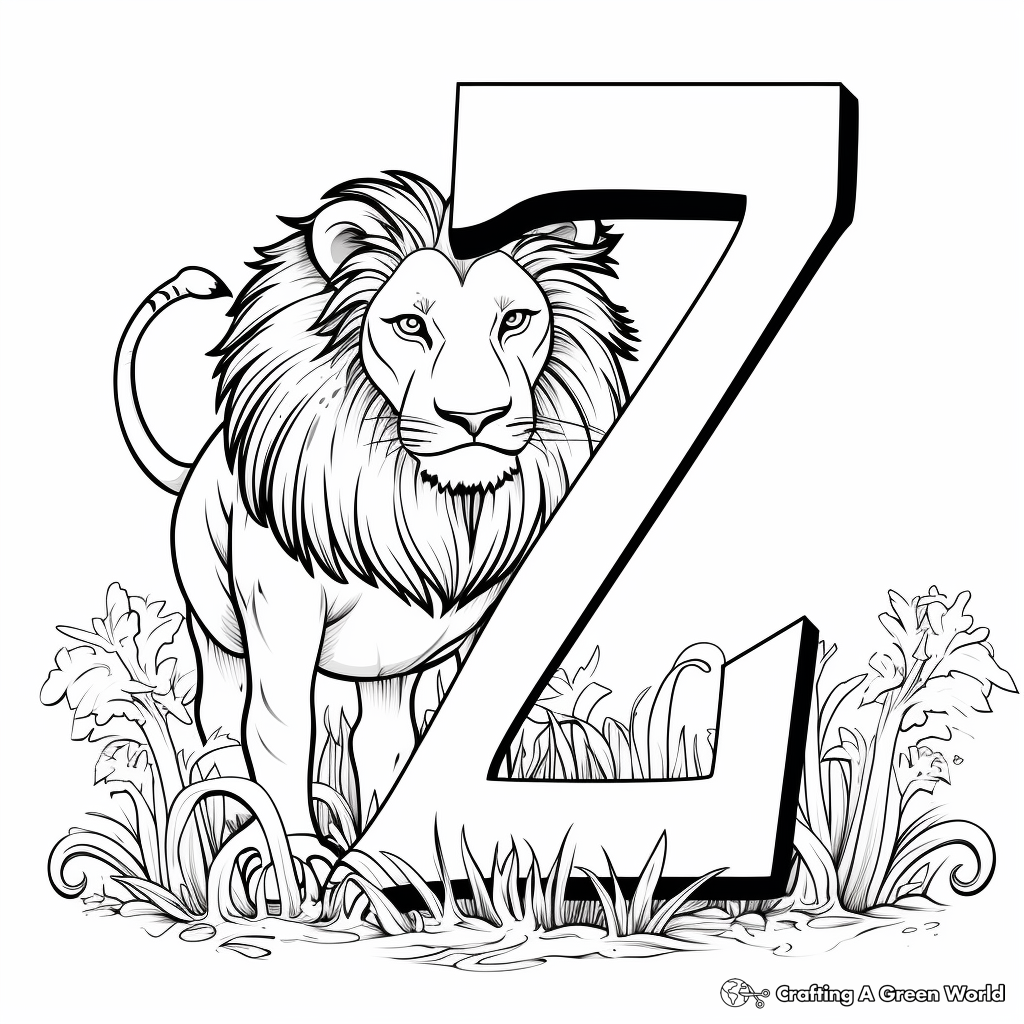 Letter z coloring pages