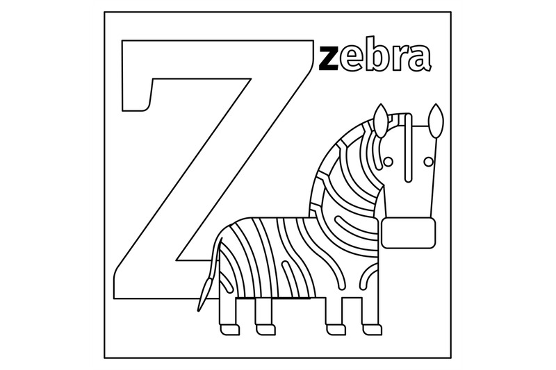 Zebra letter z coloring page by smartstartstocker