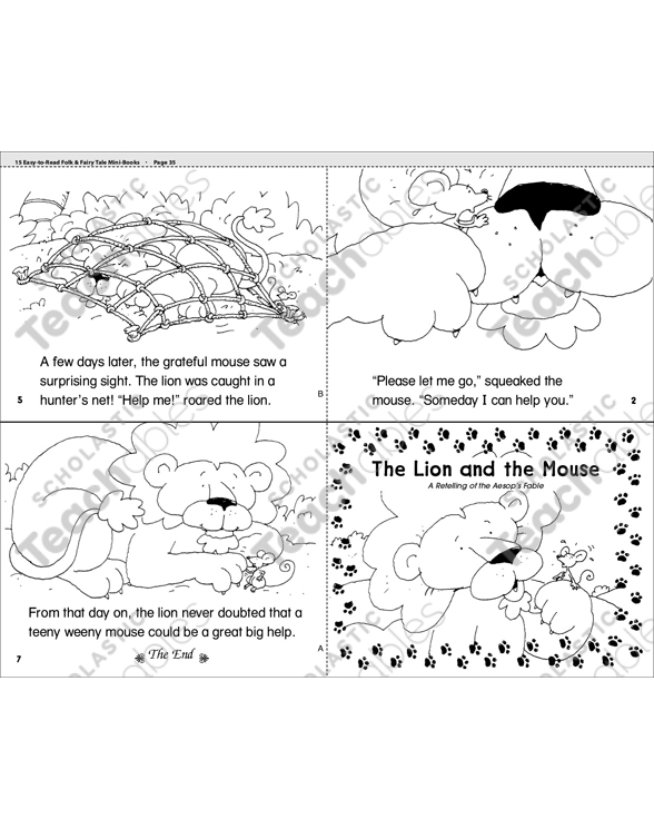 The lion and the mouse printable mini