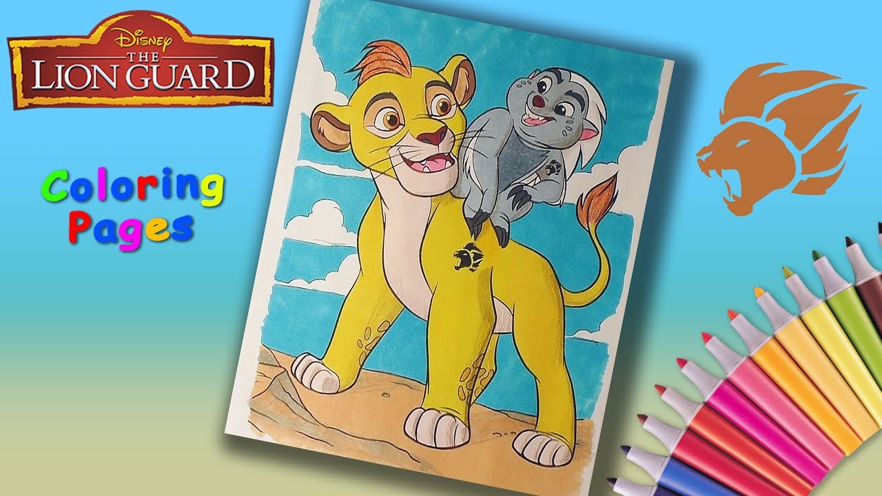 The lion guard coloring book page kion and bunga coloring for kids