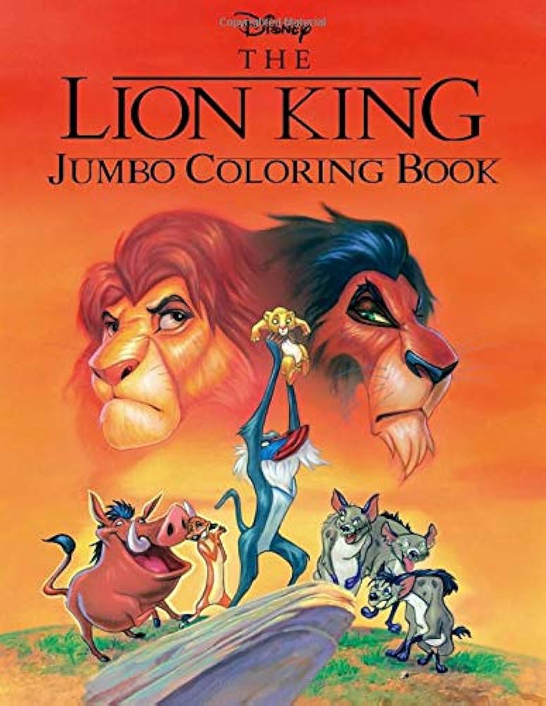 Disney the lion king jumbo coloring book great coloring pages for kids ages