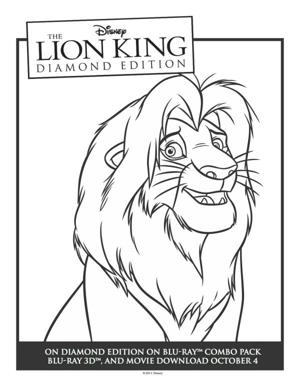 Lion king simba printable coloring sheet sweepsbloggers lion king lion king movie lion king simba