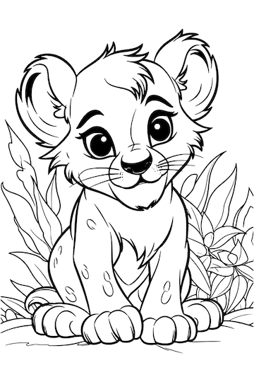Premium vector a lion king coloring page for kids