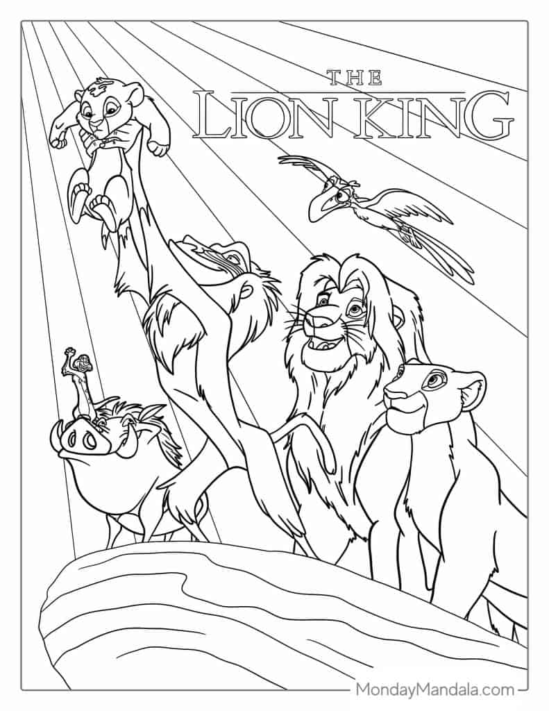 Lion king coloring pages free pdf printables