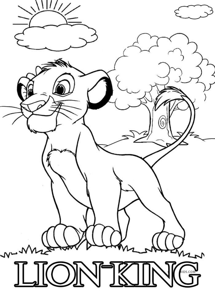 Colorful lion king coloring pages