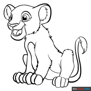Simba coloring page easy drawing guides