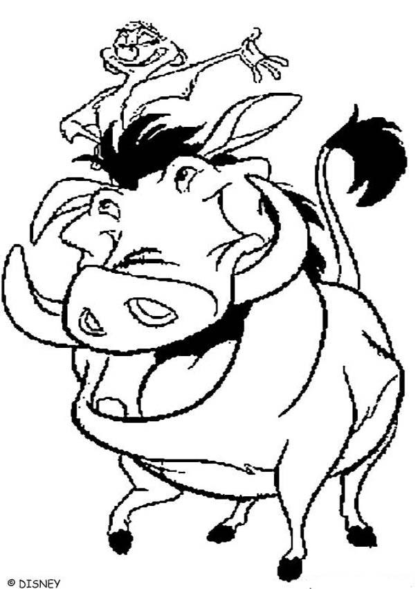 Pumbaa and timon coloring pages