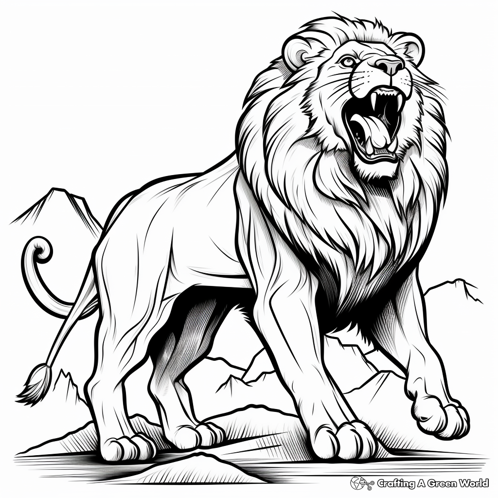 Roaring lion coloring pages