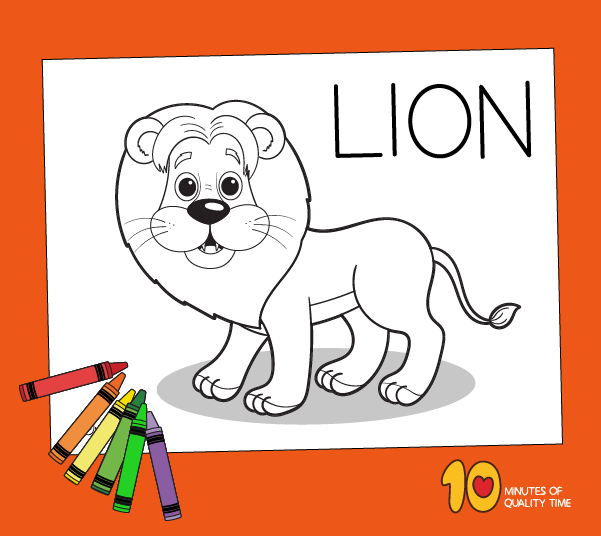 Lion coloring page â minutes of quality time