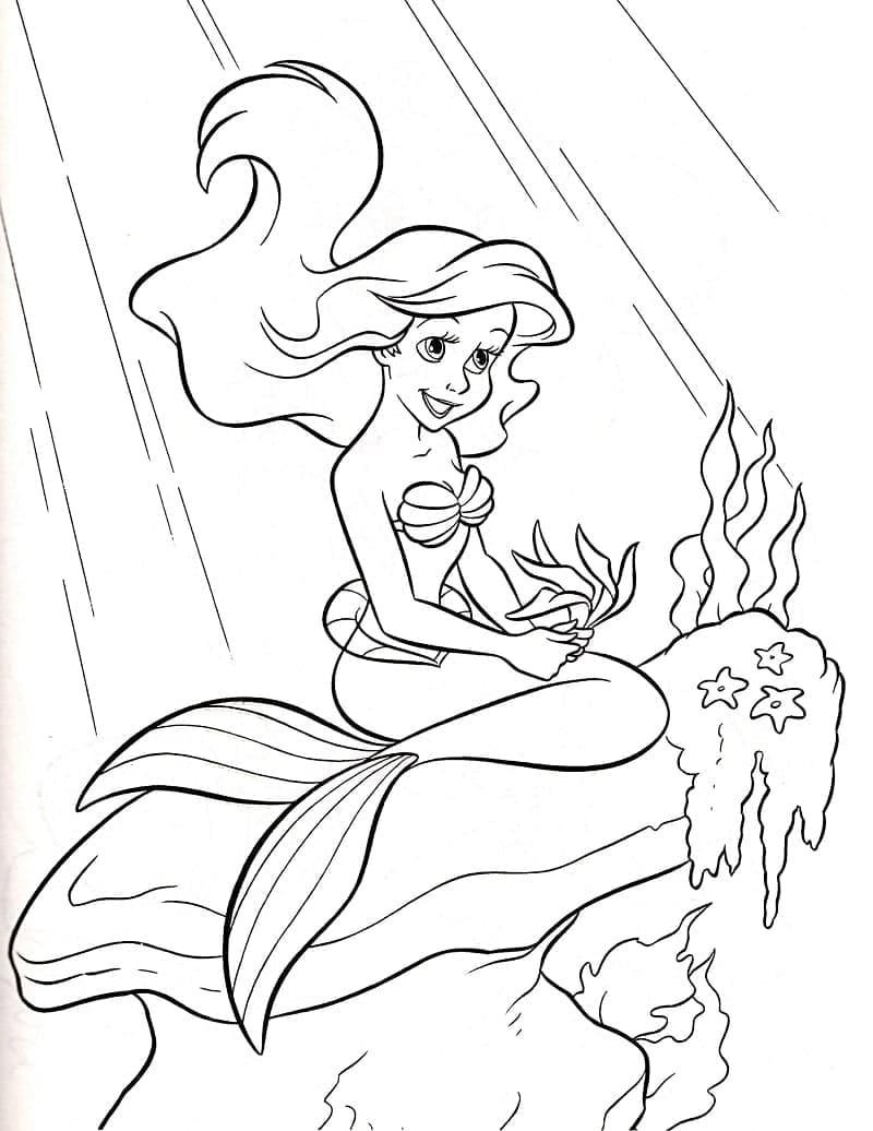 Ariel from disney the little mermaid coloring page