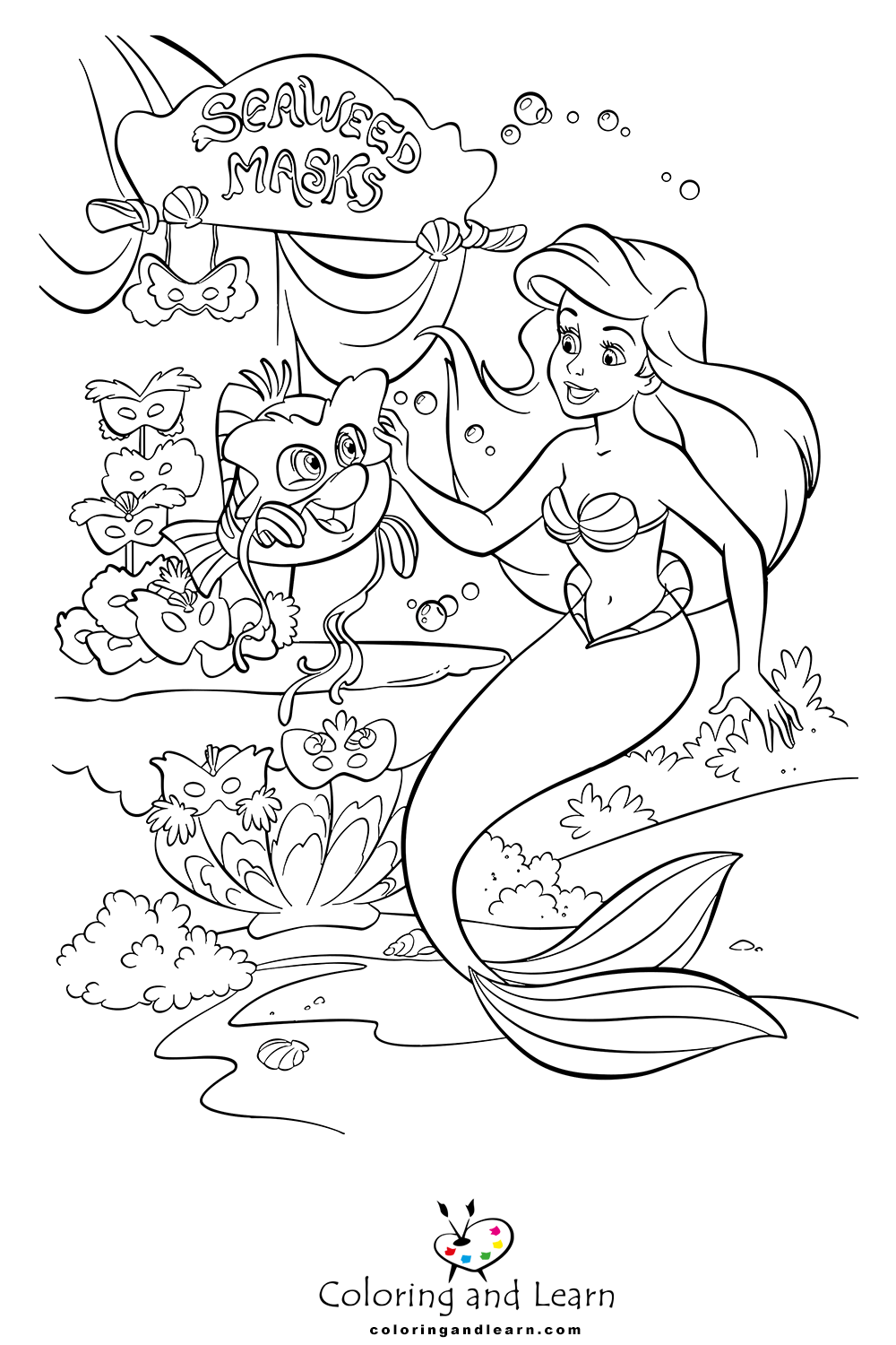 The little mermaid coloring pages