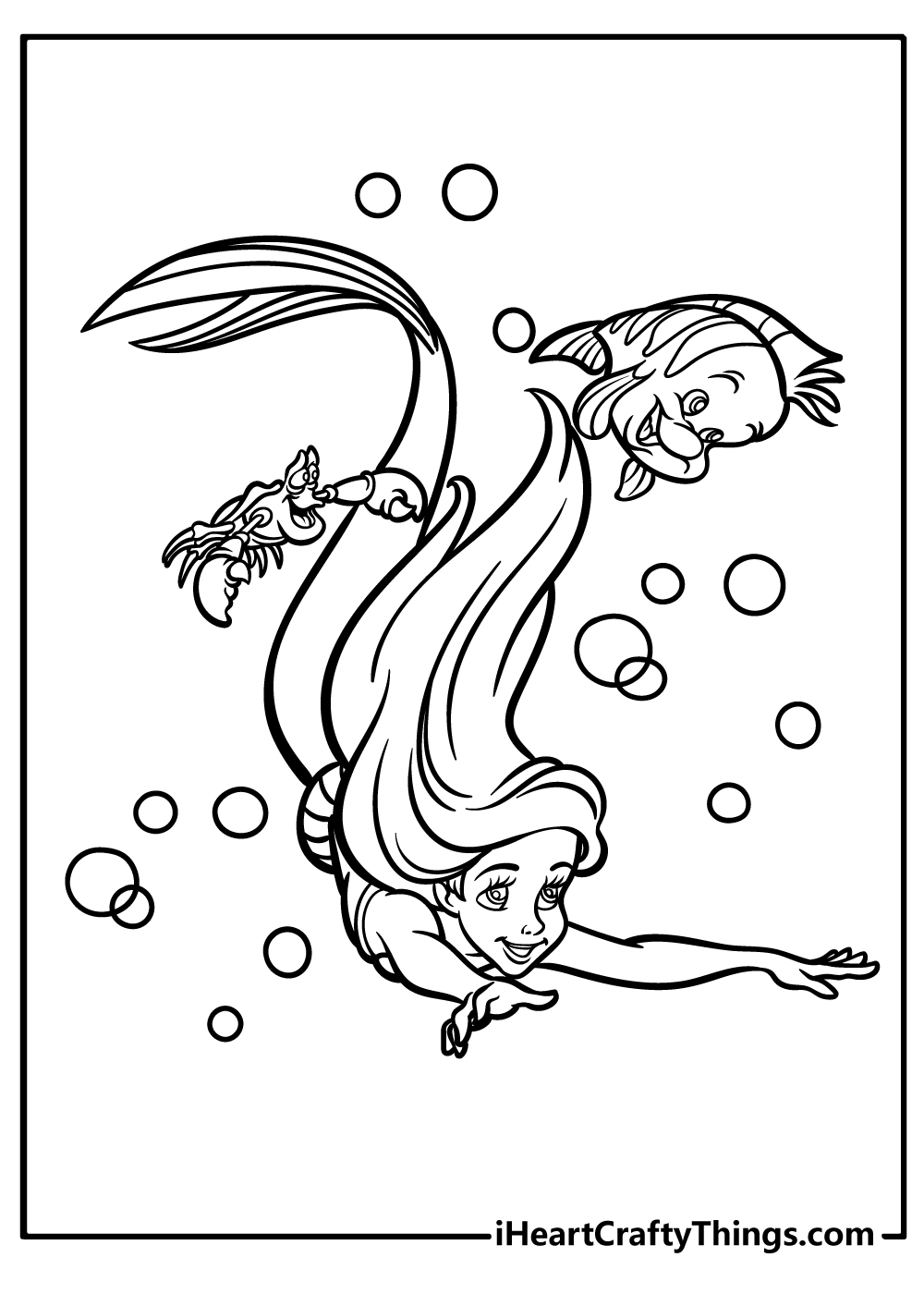 Ariel coloring pages free printables