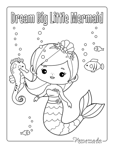 Free printable mermaid coloring pages