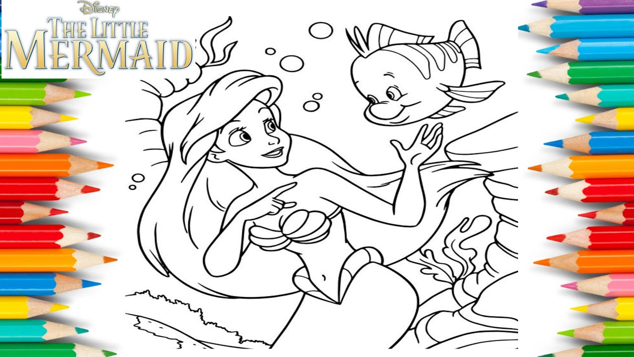 Coloring ariel the little mermaid disney princess coloring pages