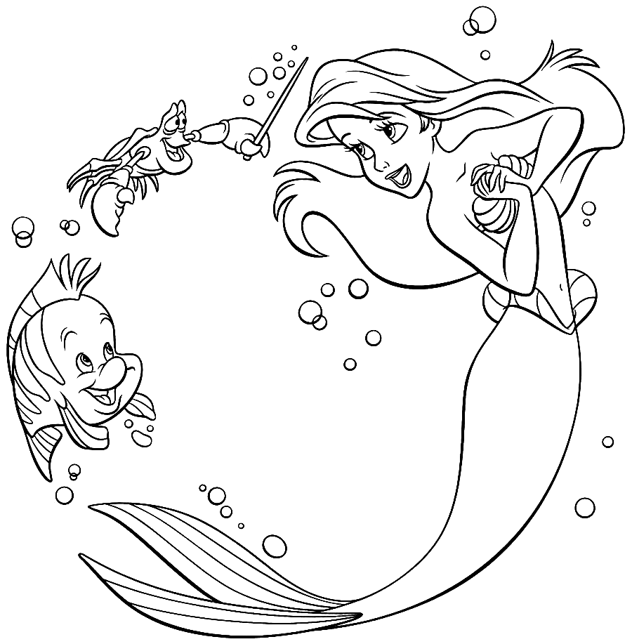 The little mermaid coloring pages printable for free download