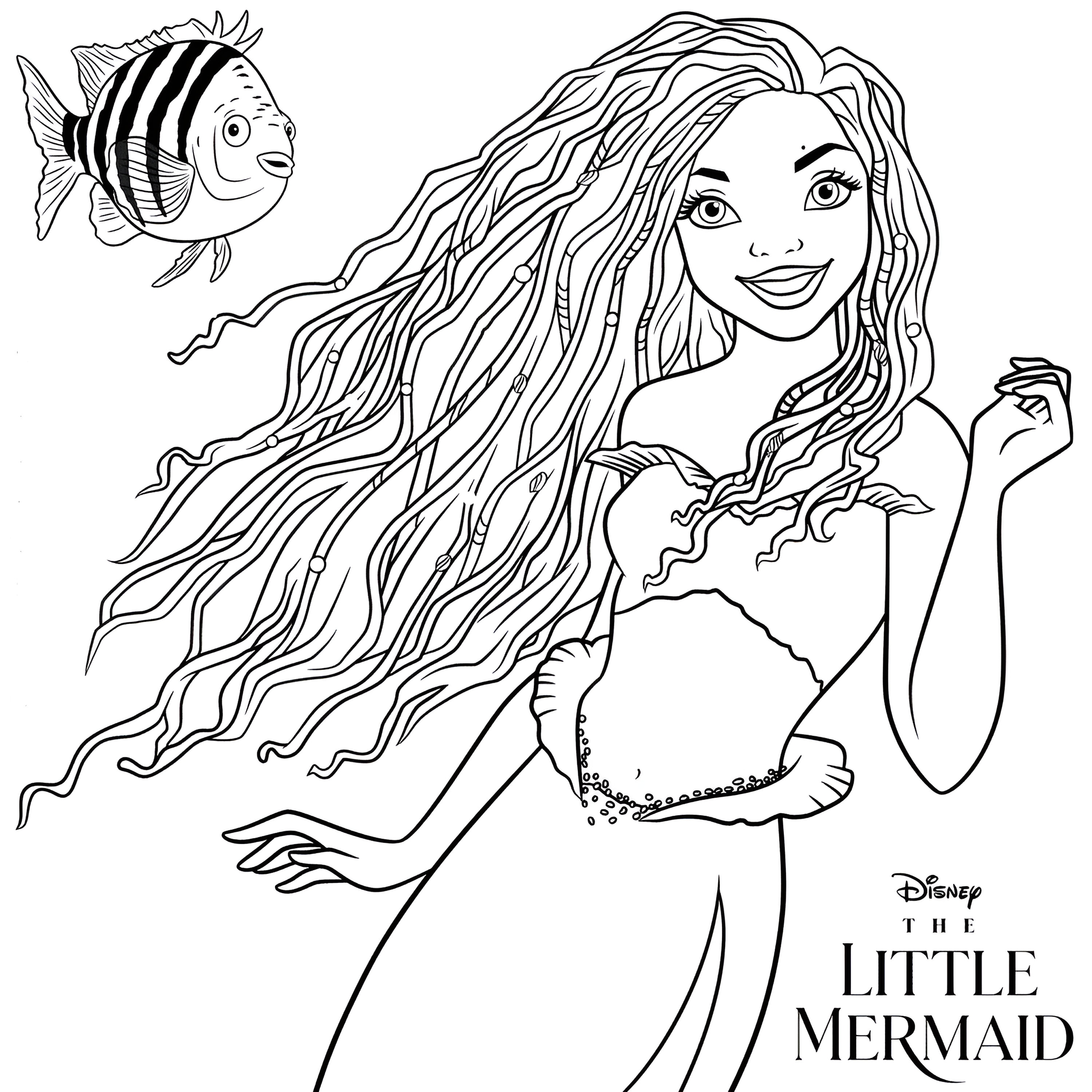 The little mermaid coloring pages halle bailey as ariel this is a digital download file no physical product sent page per purchase