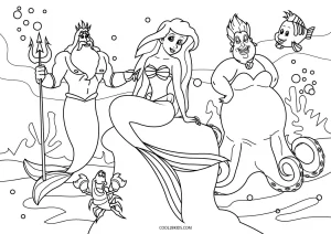 Free printable little mermaid coloring pages for kids