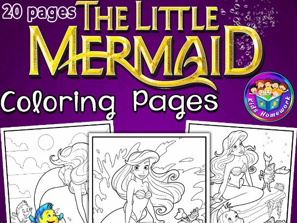 Ariel the little mermaid coloring pages