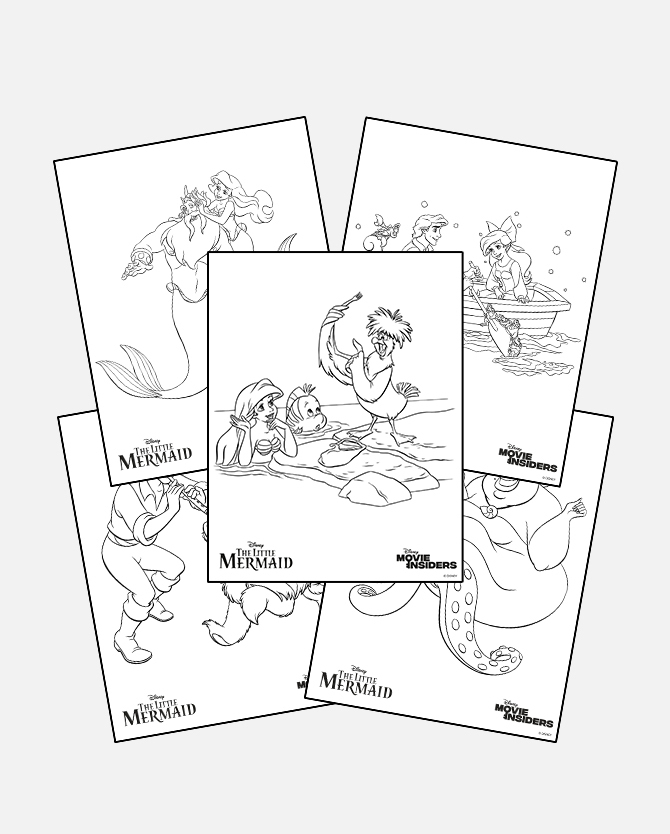 The little mermaid coloring sheets printable activity disney movie insiders