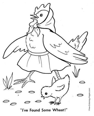 Little red hen story coloring pages