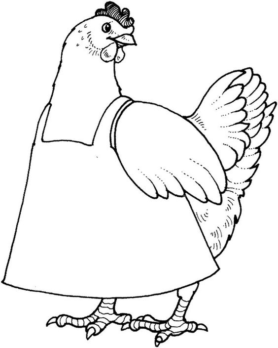 The little red hen coloring pages little red hen chicken coloring chicken coloring pages