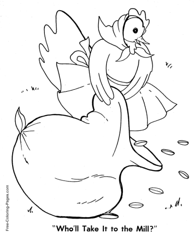 Little red hen story coloring pages