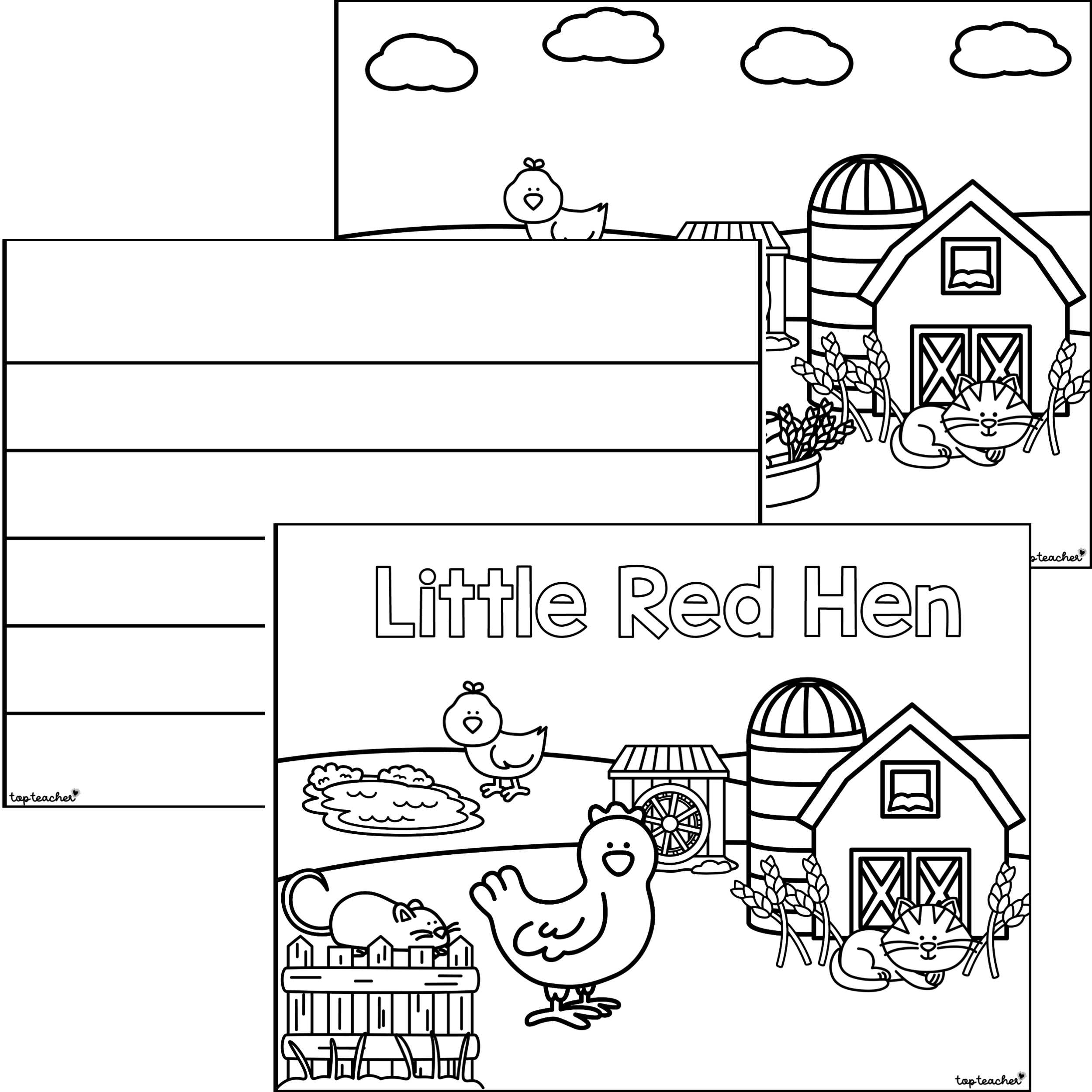 Little red hen written retell booklet