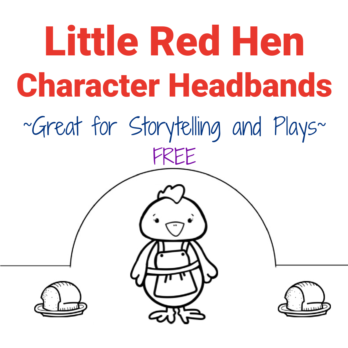 Little red hen character headbands free