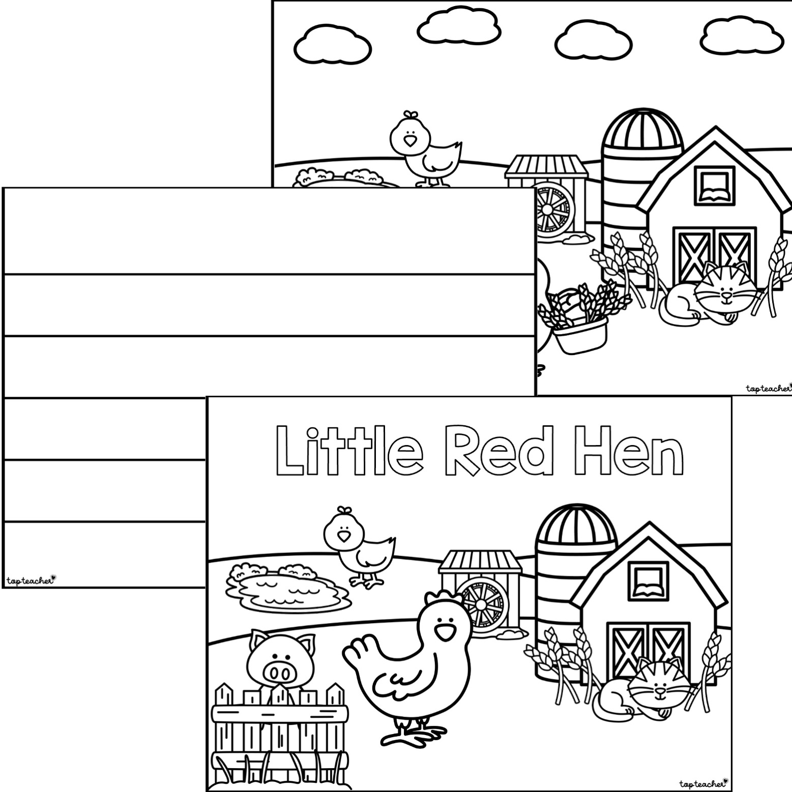 Little red hen written retell booklet