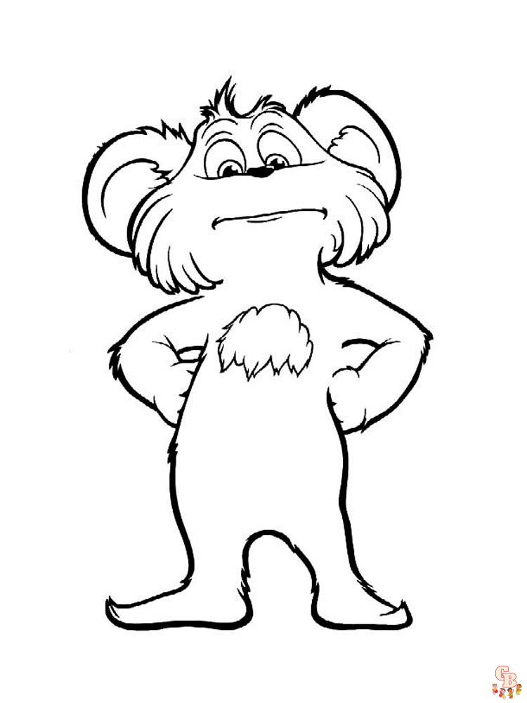 Free and easy lorax coloring pages for kids