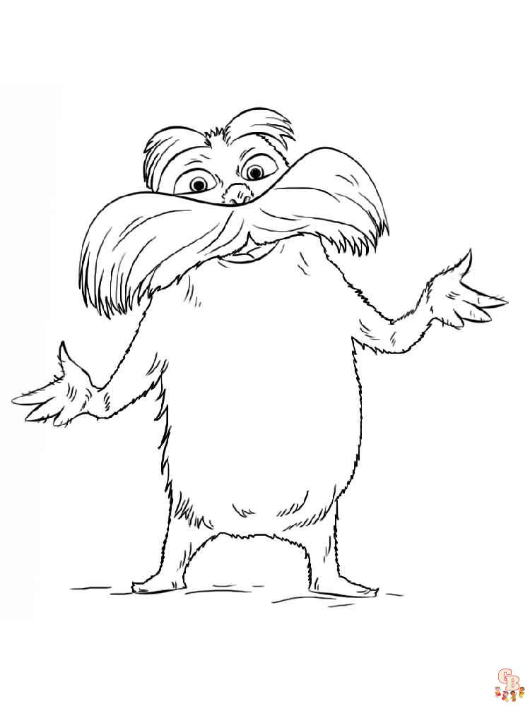 Free and easy lorax coloring pages for kids