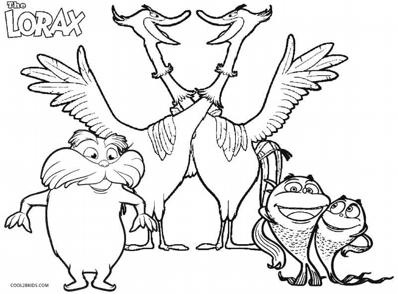 Lorax coloring pages printable for free download